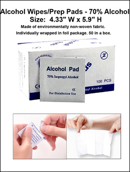 Alcohol Wipes/Prep Pads Size:  4.33